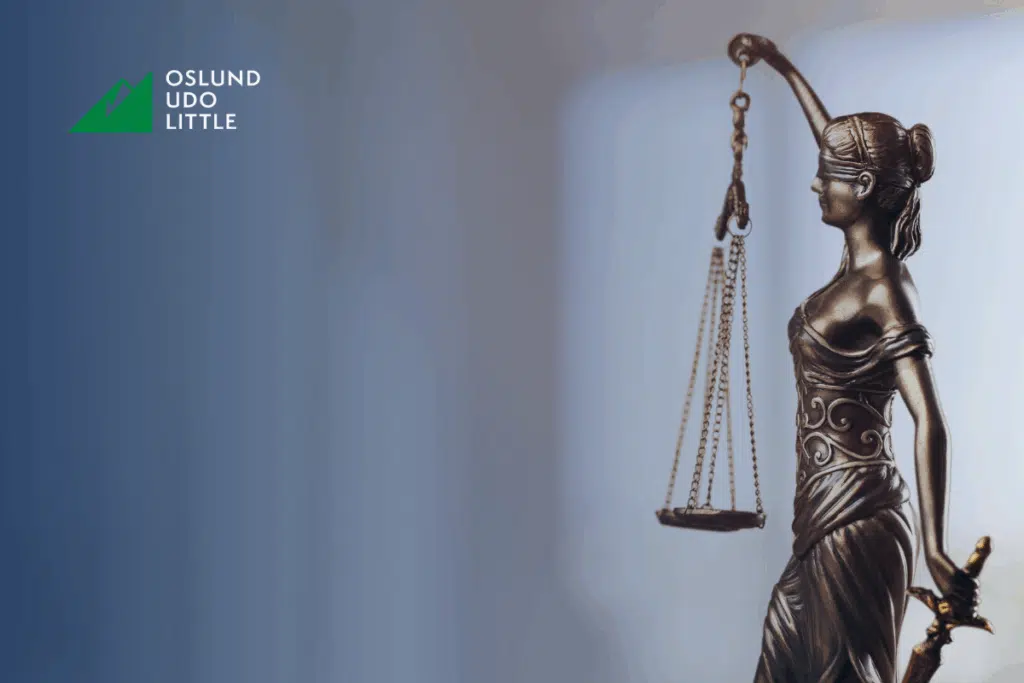 Symbol of law statute with OUL logo