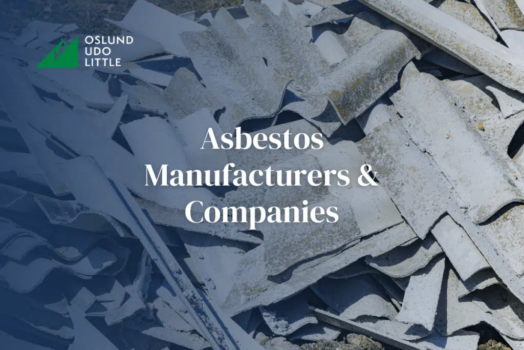 Asbestos Manufacturers & Companies with broken asbestos roof in the background