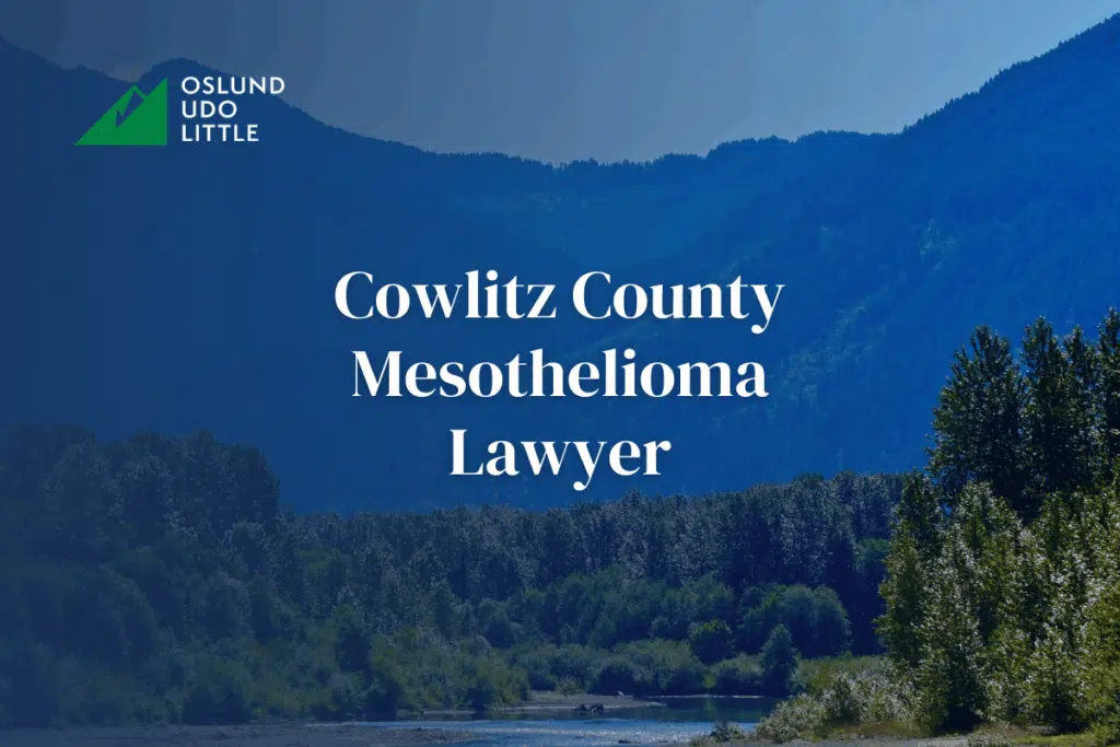 Cowlitz County Mesothelioma Lawyer with cascade range in the background