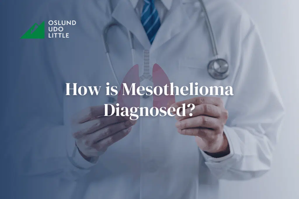 How is Mesothelioma Diagnosed? With a doctor holding an image of a lung