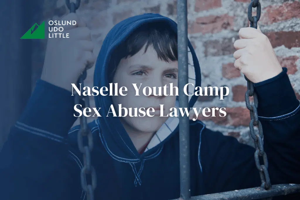 Naselle Youth Camp Sex Abuse Lawyers with a boy holding bars in the background