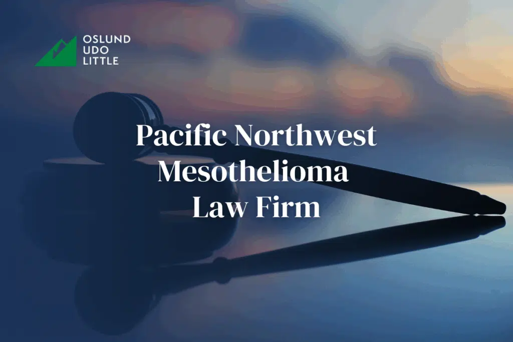 Pacific Northwest Mesothelioma Law Firm with a gavel in the background