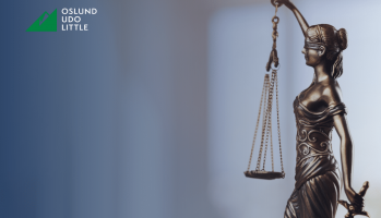 Symbol of law statute with OUL logo